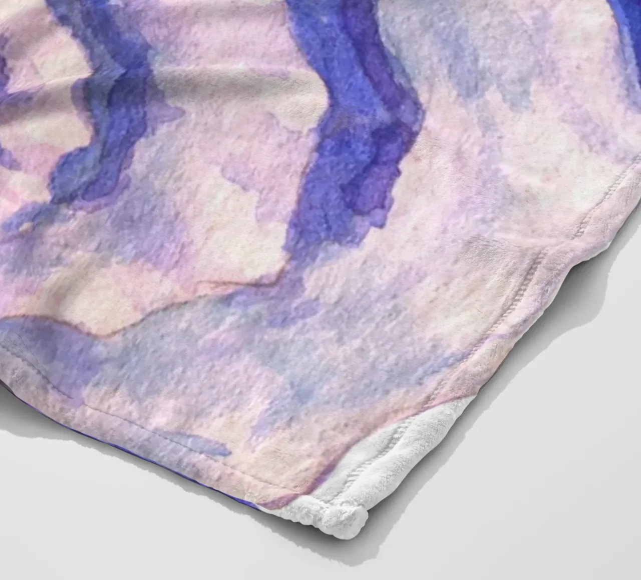 Poster Nautilus Shell acquerello blu e viola coperta in pile da dawnthesea