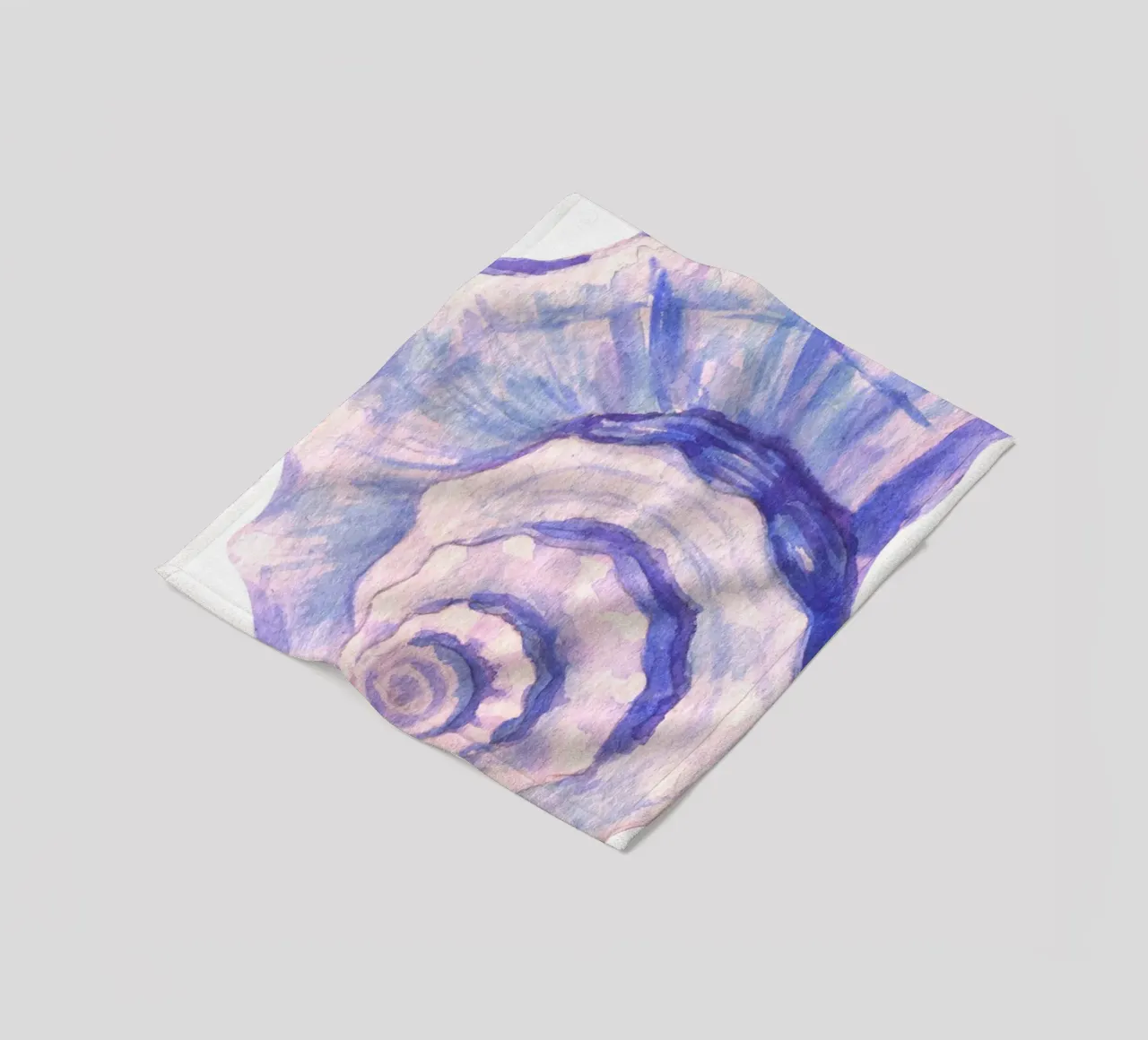 Poster Nautilus Shell acquerello blu e viola coperta in pile da dawnthesea