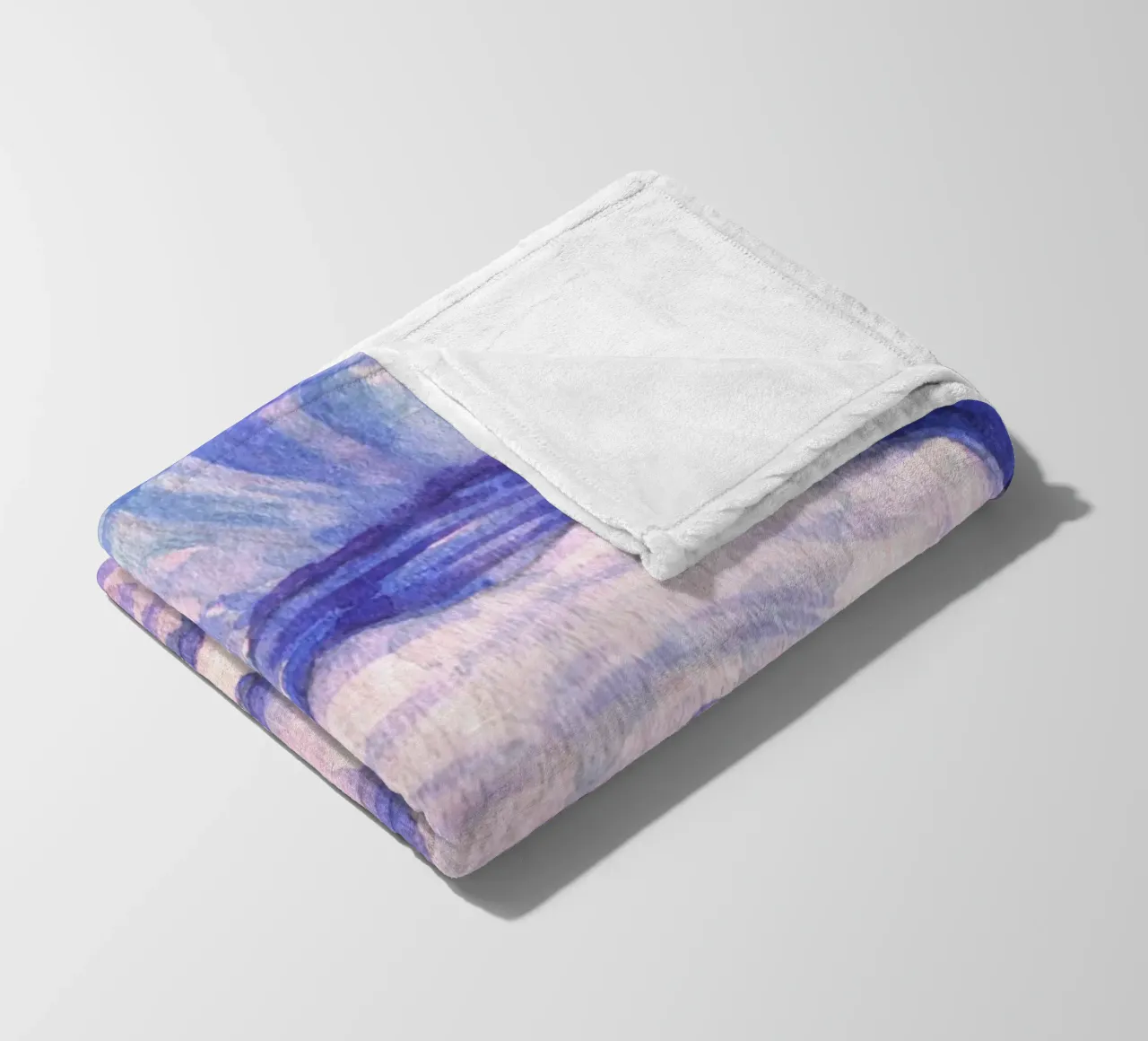Poster Nautilus Shell acquerello blu e viola coperta in pile da dawnthesea