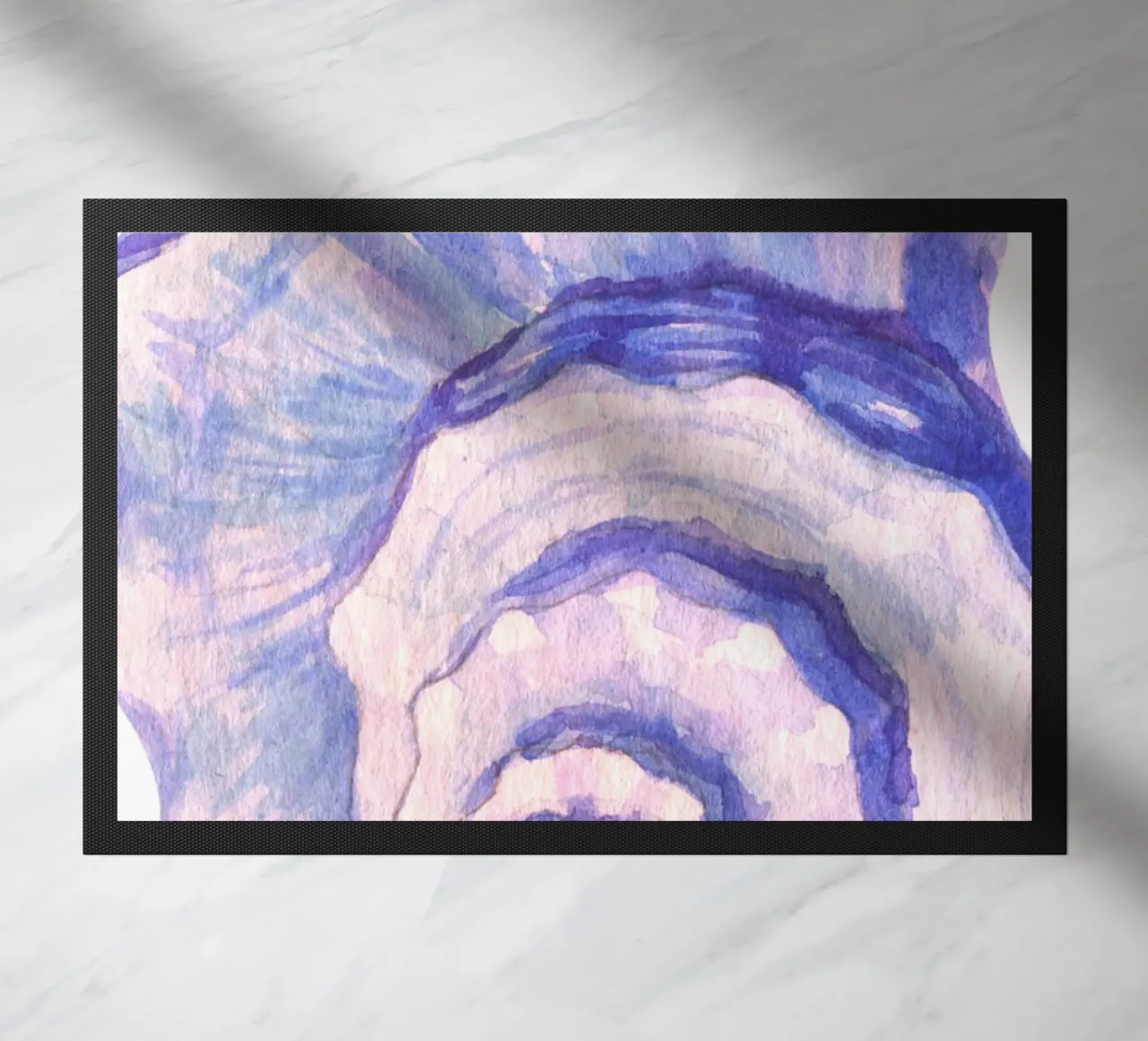 Poster Nautilus Shell acquerello blu e viola zerbino da dawnthesea