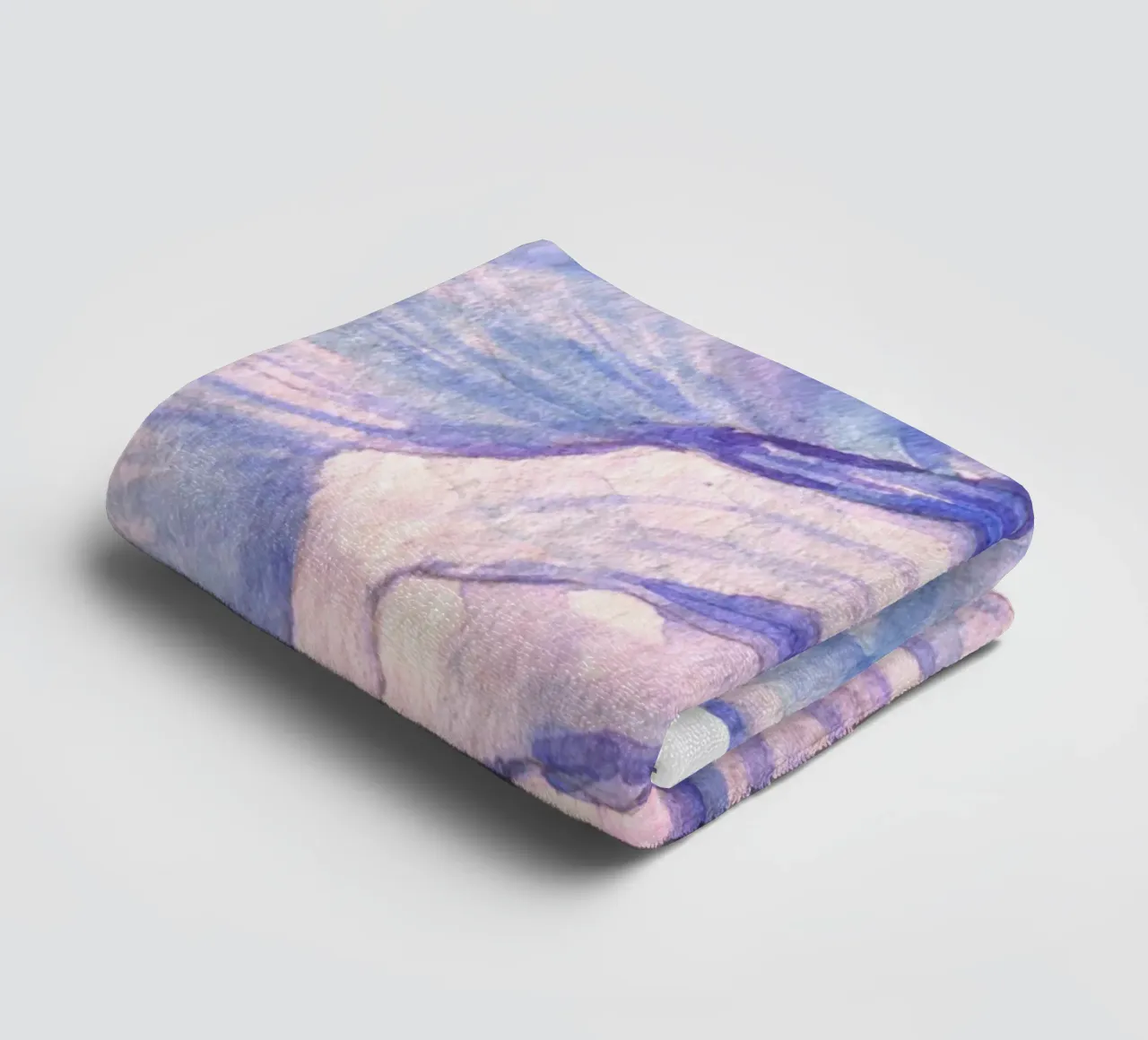 Poster Nautilus Shell acquerello blu e viola asciugamano da bagno da dawnthesea