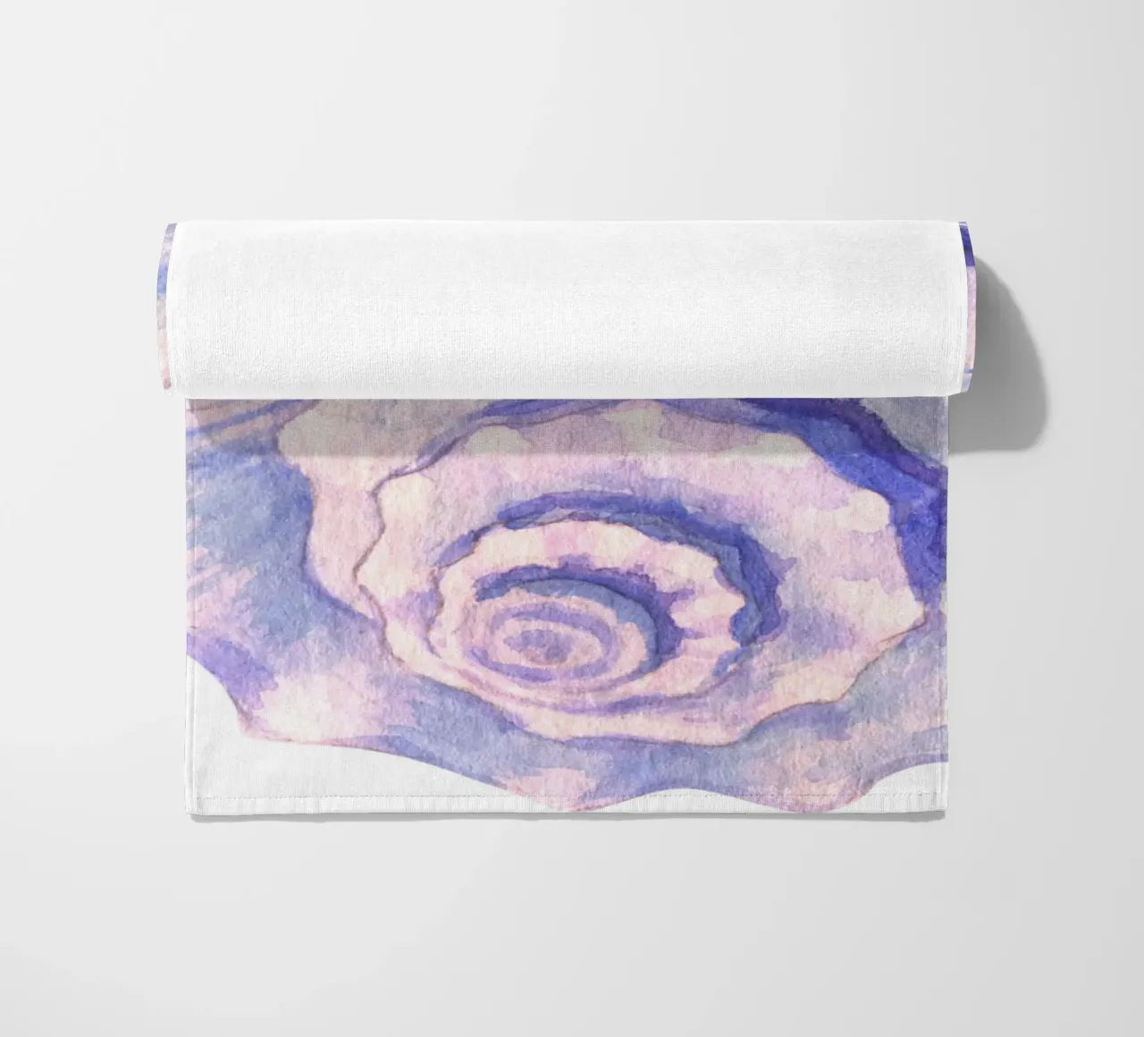Poster Nautilus Shell acquerello blu e viola telo mare da dawnthesea