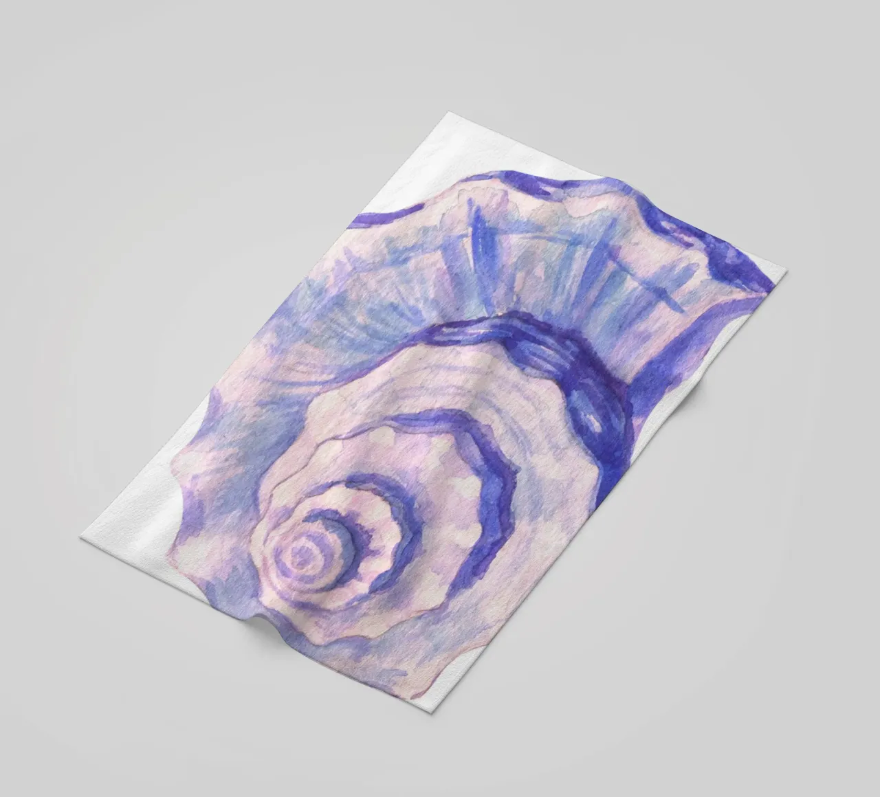 Poster Nautilus Shell acquerello blu e viola telo mare da dawnthesea