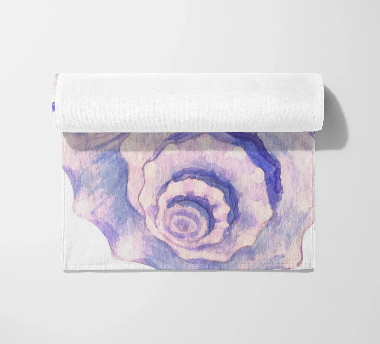 Poster Nautilus Shell acquerello blu e viola telo mare da dawnthesea