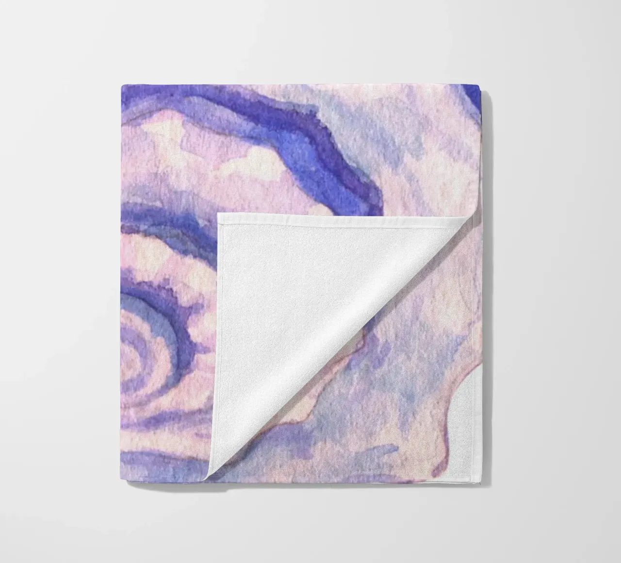 Poster Nautilus Shell acquerello blu e viola telo mare da dawnthesea