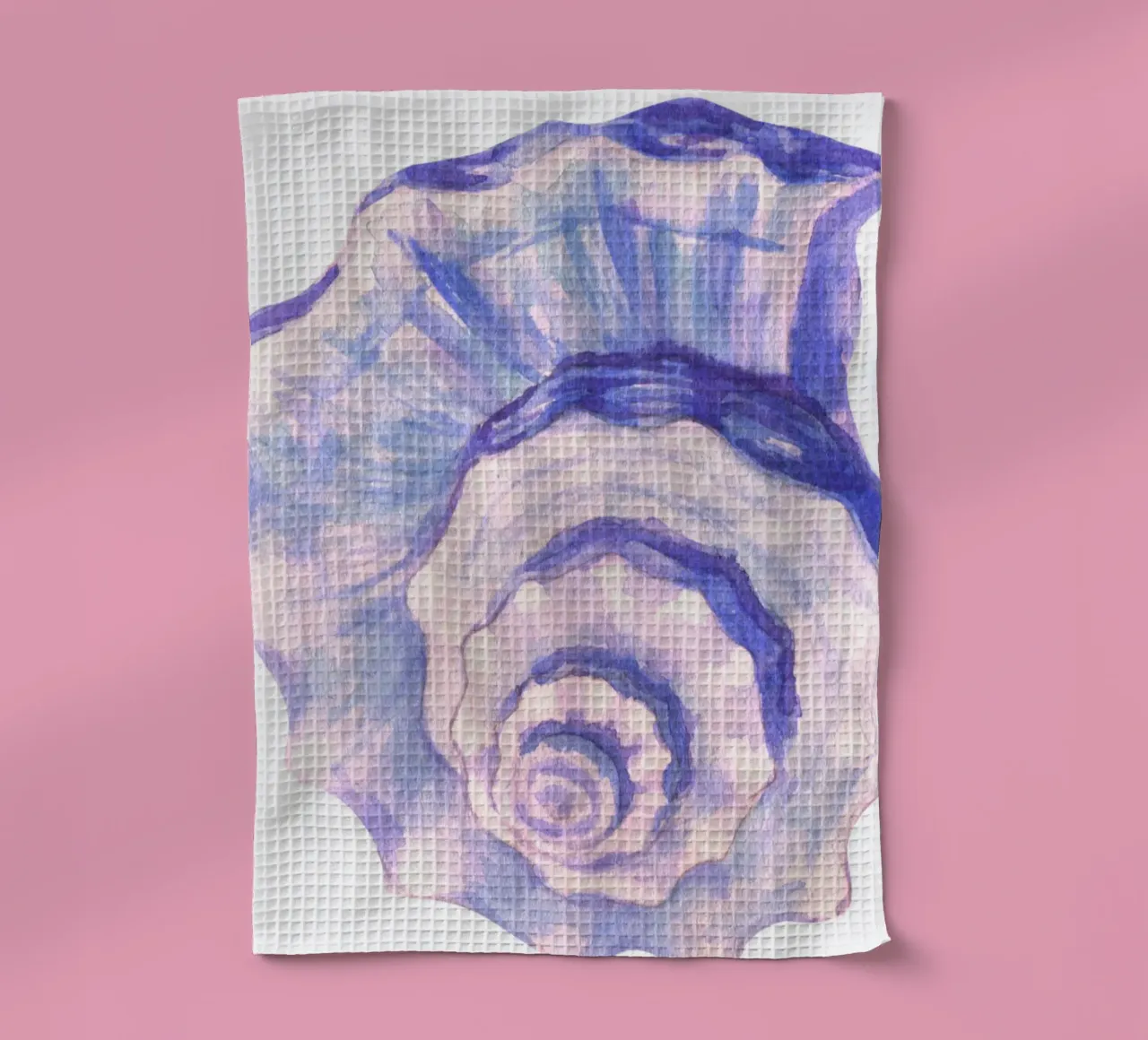 Poster Nautilus Shell acquerello blu e viola canovaccio da cucina da dawnthesea