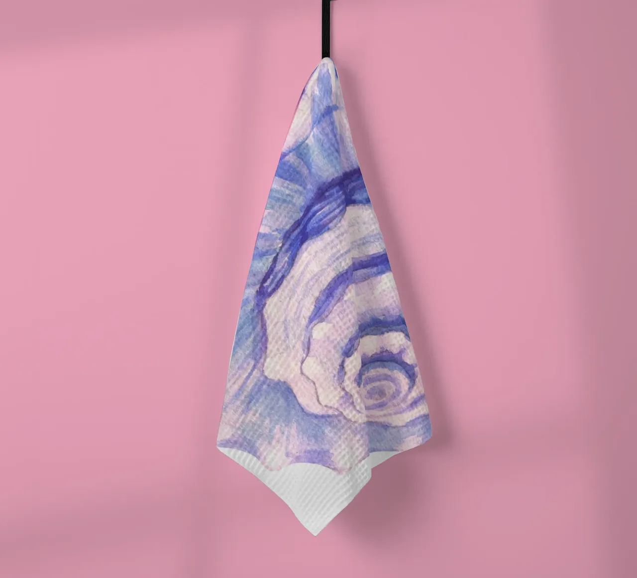 Poster Nautilus Shell acquerello blu e viola canovaccio da cucina da dawnthesea