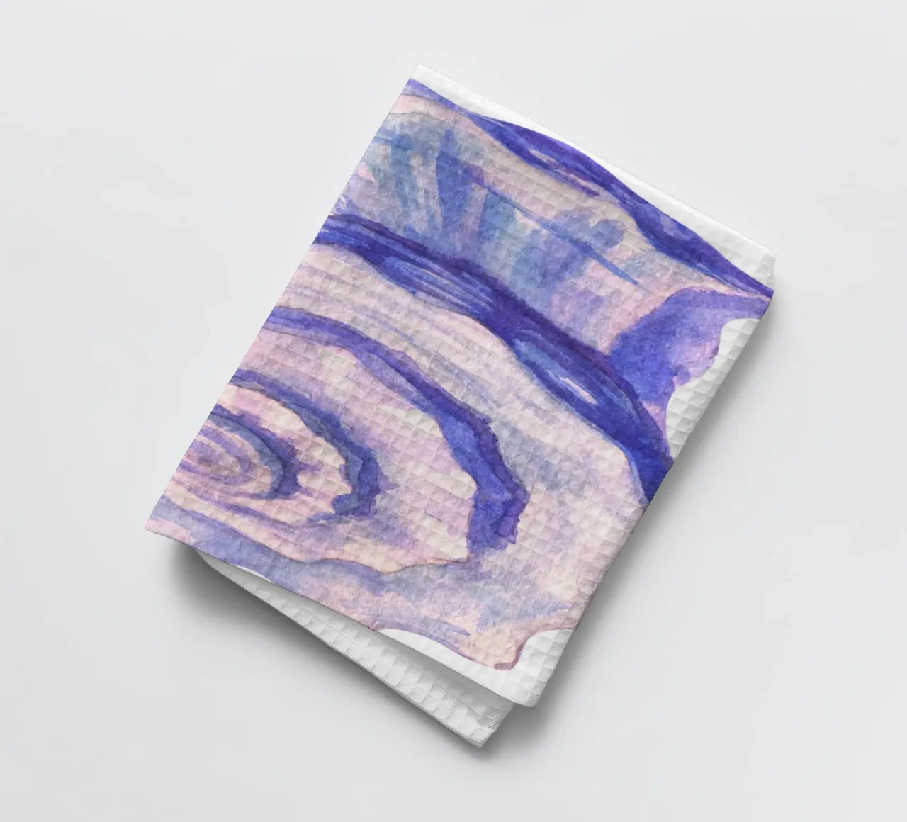 Poster Nautilus Shell acquerello blu e viola canovaccio da cucina da dawnthesea