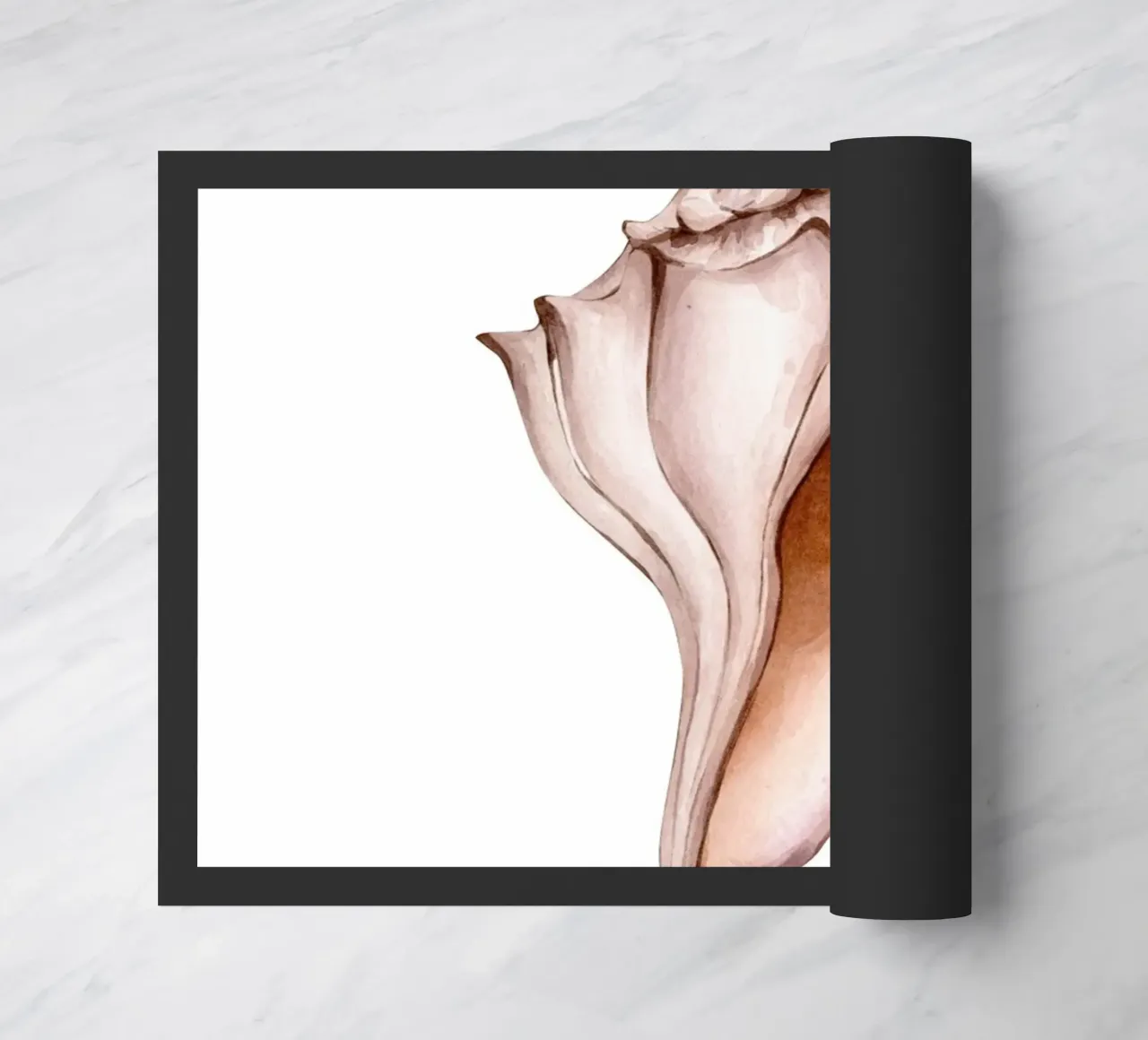 Conch Shell Watercolor Coastal Marine Life Poster doormat by dawnthesea