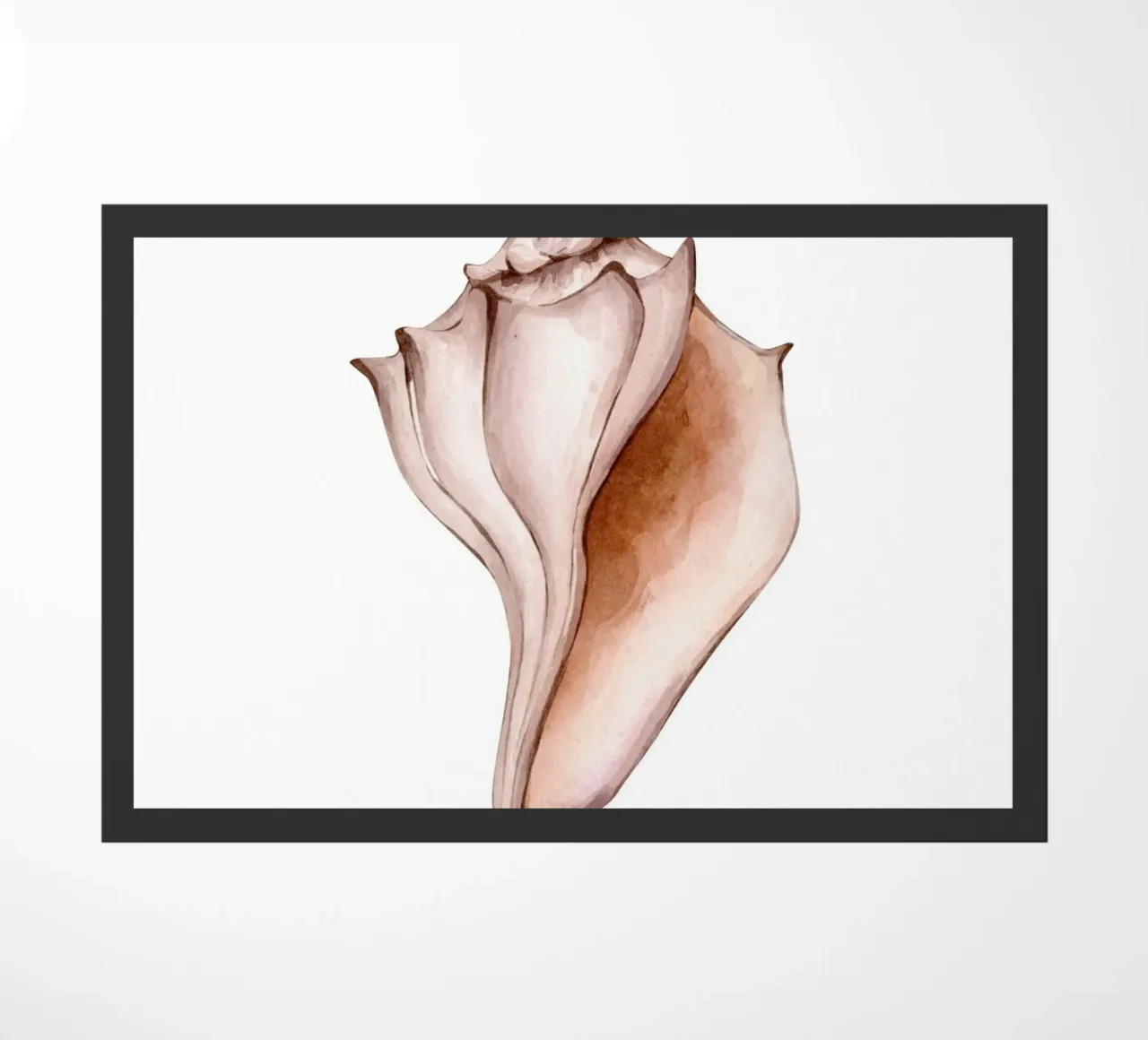 Conch Shell Watercolor Coastal Marine Life Poster doormat by dawnthesea