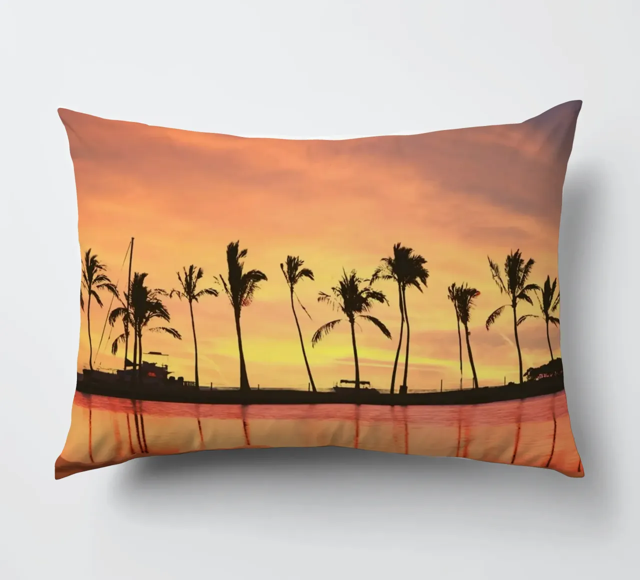 Tramonto tropicale con palme cuscino da Berwies Artwork