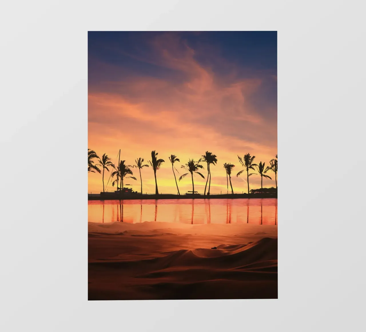 Tramonto tropicale con palme carta da parati fotografica da Berwies Artwork