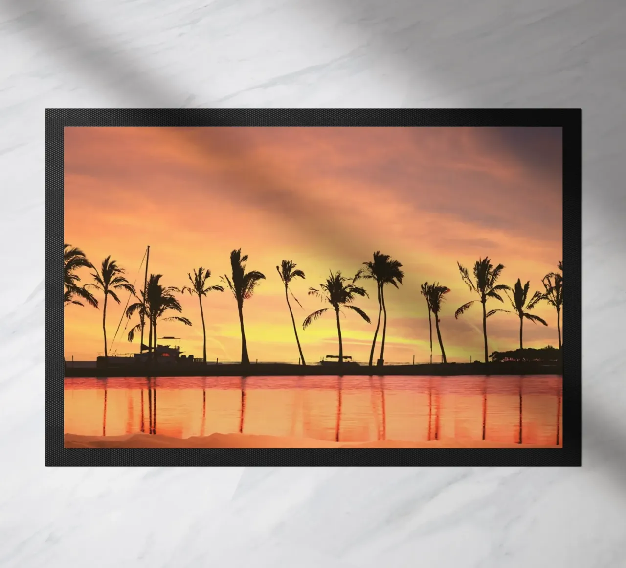 Tramonto tropicale con palme zerbino da Berwies Artwork