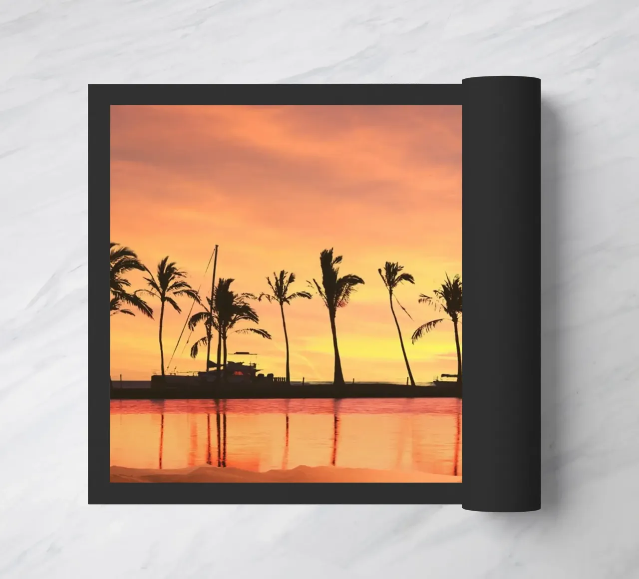 Tramonto tropicale con palme zerbino da Berwies Artwork