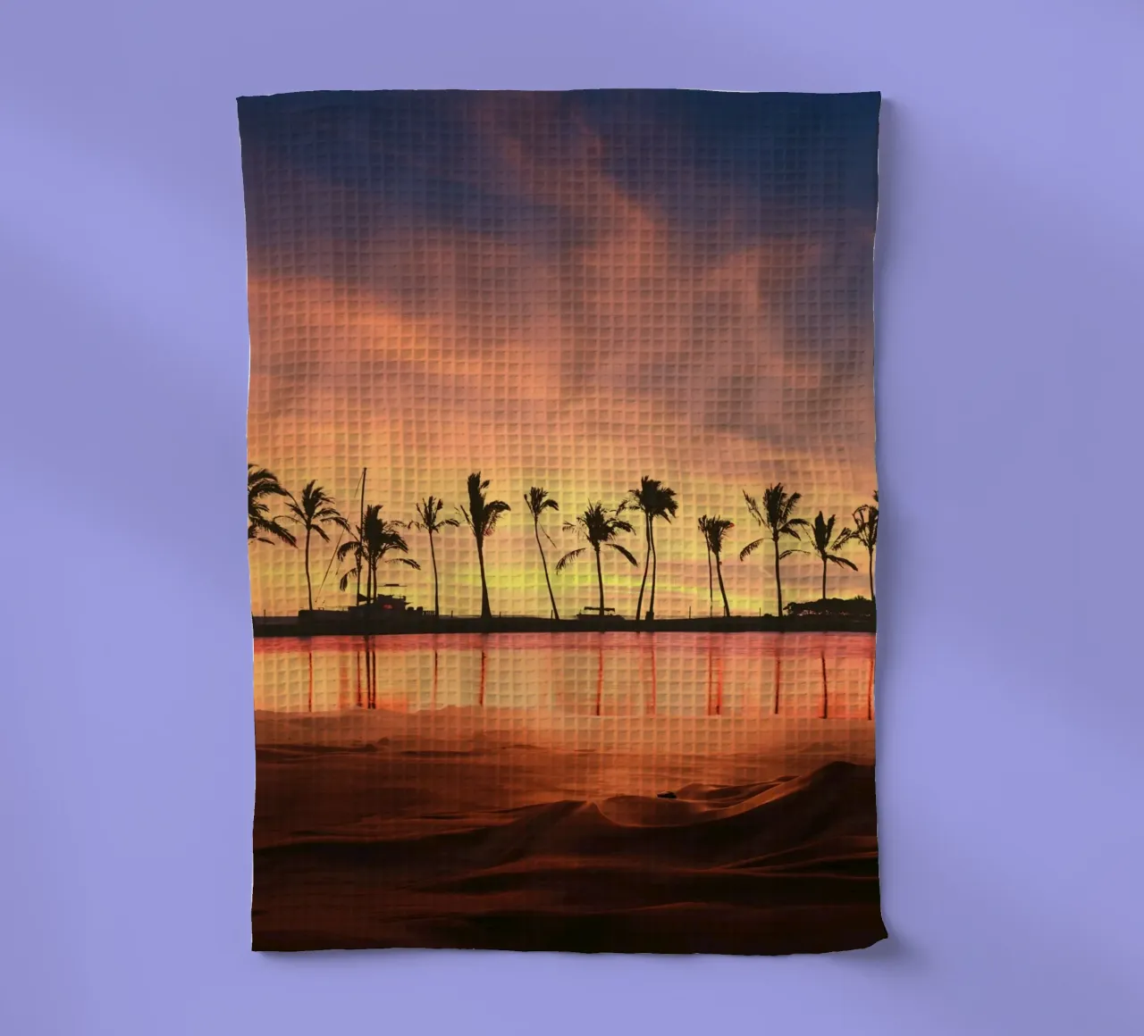 Tramonto tropicale con palme canovaccio da cucina da Berwies Artwork