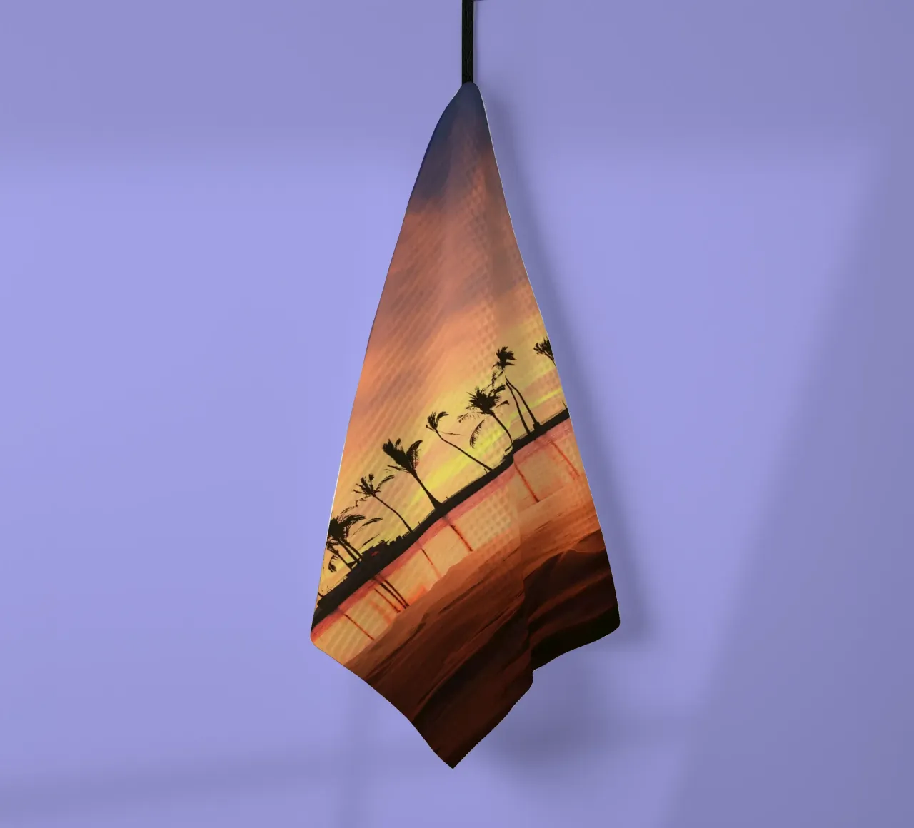Tramonto tropicale con palme canovaccio da cucina da Berwies Artwork
