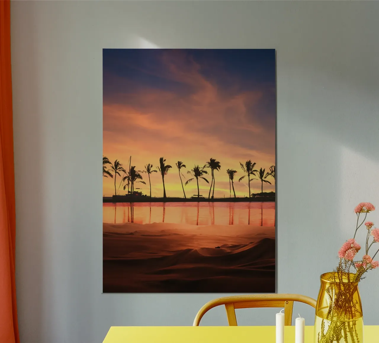 Tramonto tropicale con palme carta hahnemühle da Berwies Artwork