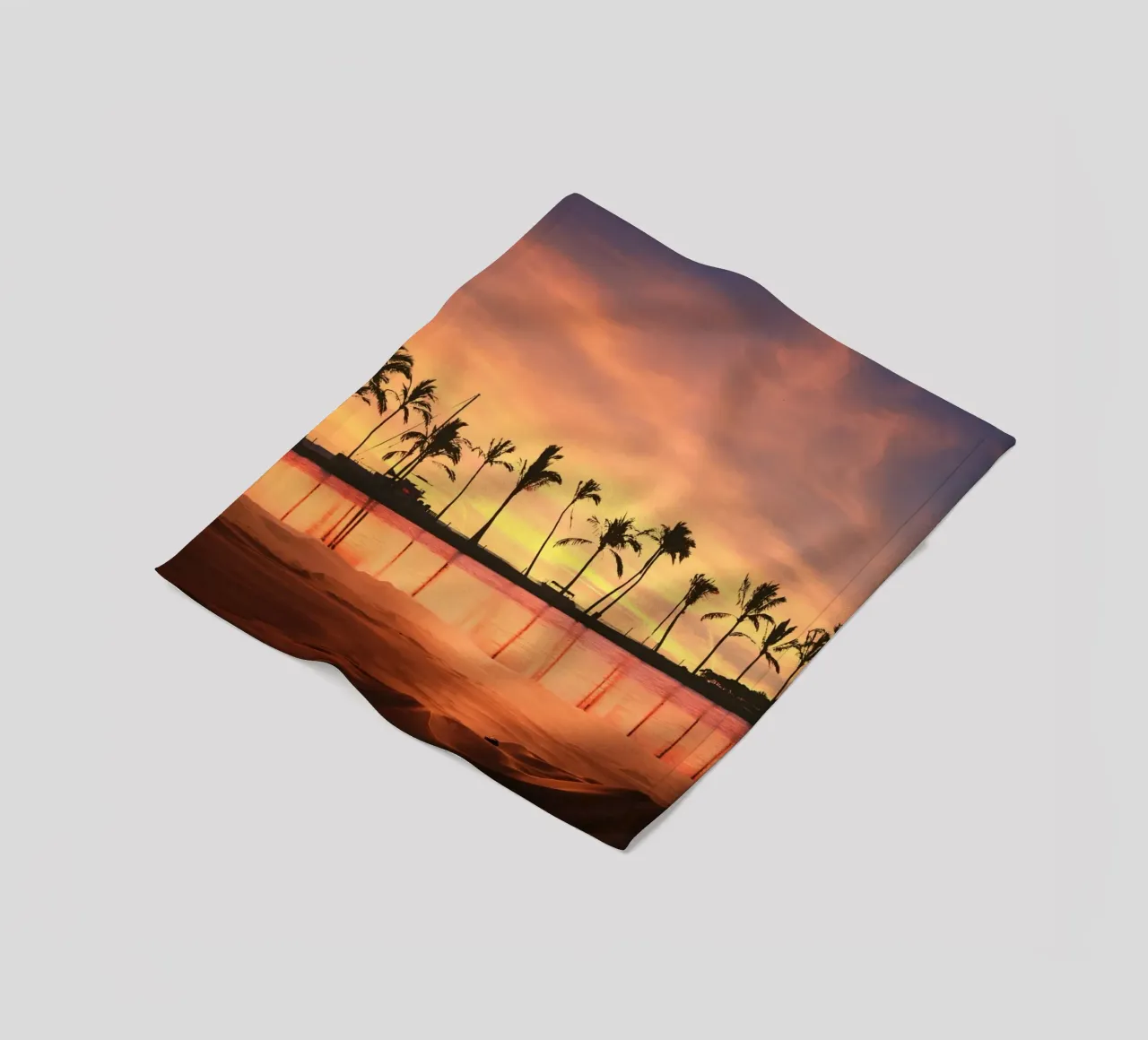 Tramonto tropicale con palme coperta in pile da Berwies Artwork