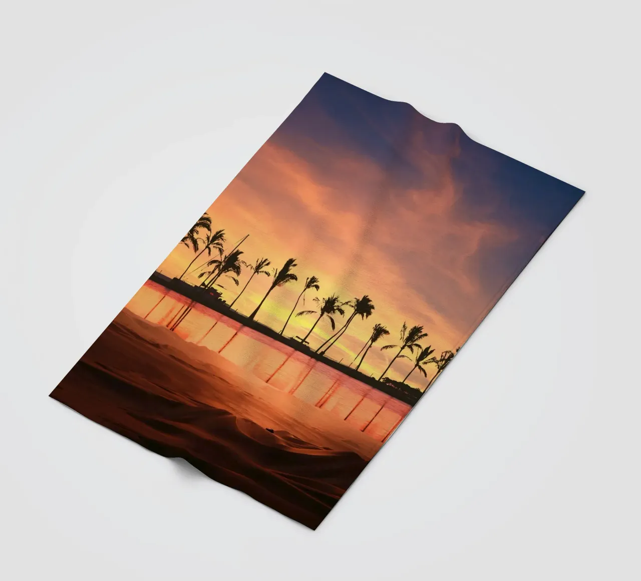 Tramonto tropicale con palme coperta in pile da Berwies Artwork