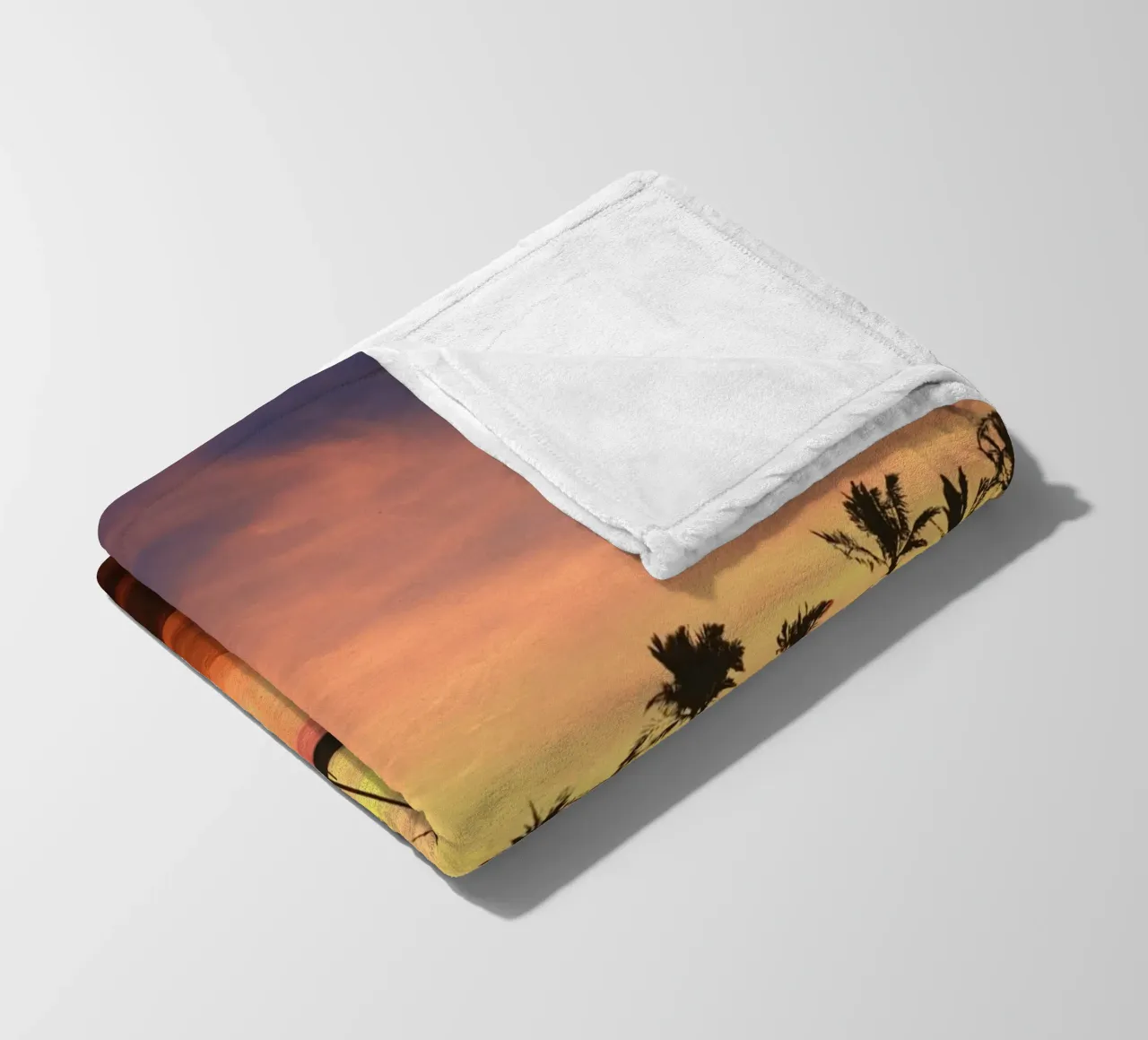 Tramonto tropicale con palme coperta in pile da Berwies Artwork