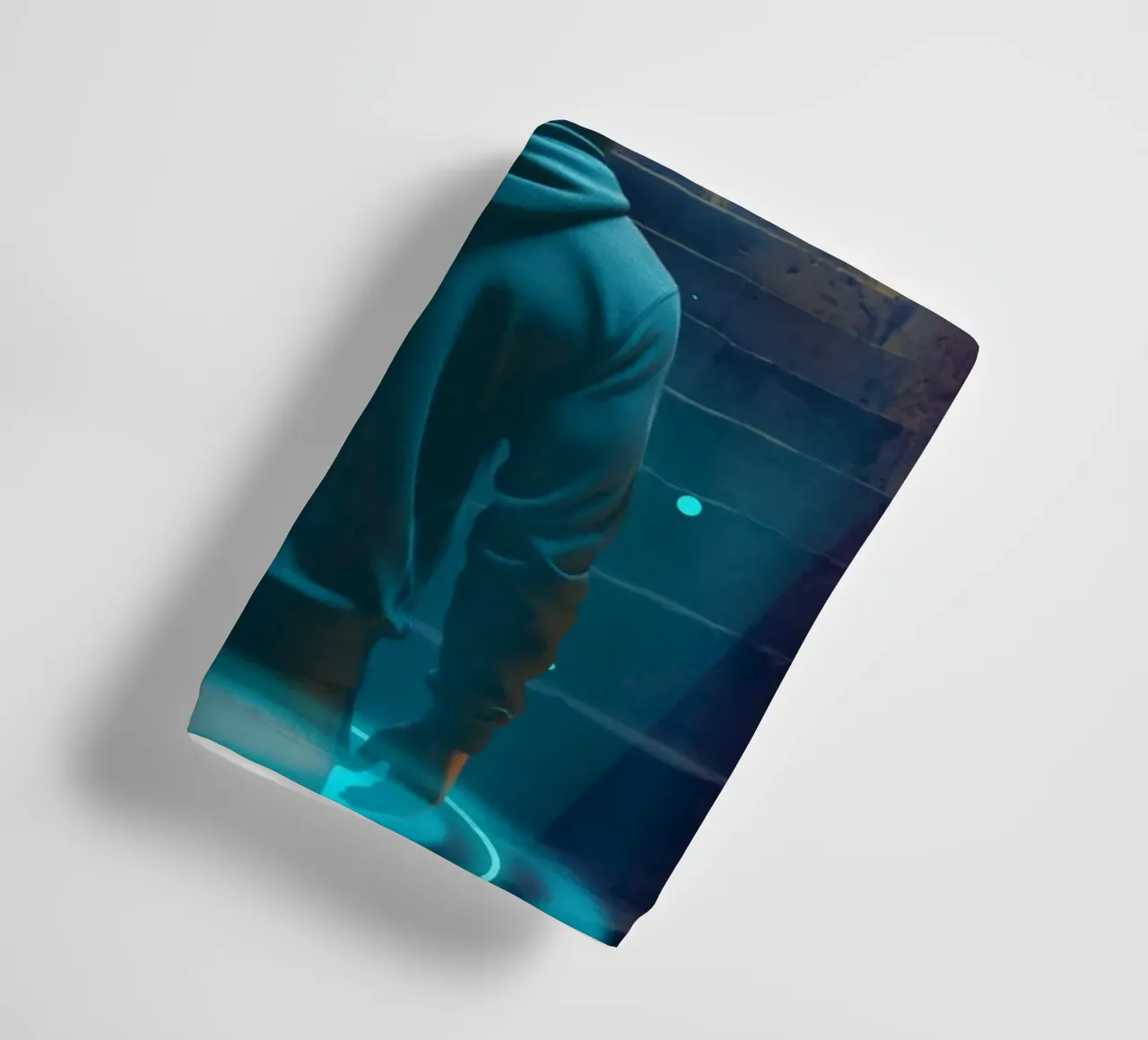 Hooded Figure Ascending Stairs to Tree towel by Berwies Artwork
