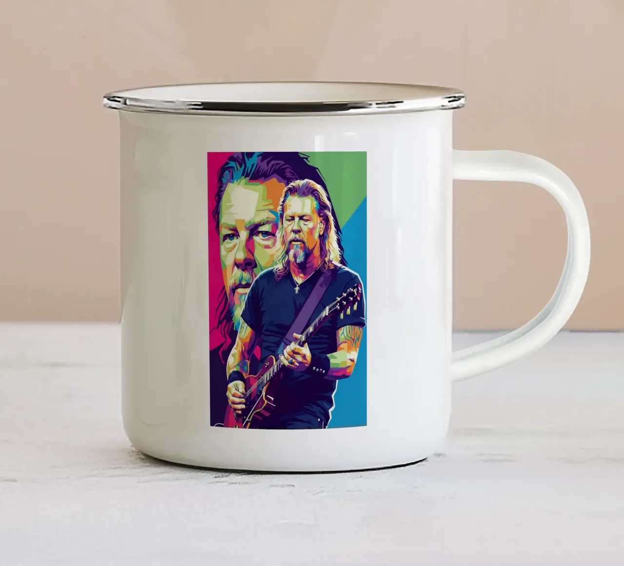James Hetfield performance tazza in smalto da Hantamrata