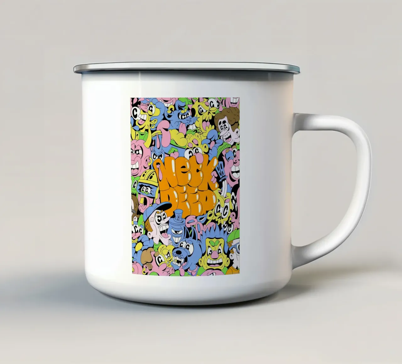 Neck Deep tazza in smalto da Musadad Shop