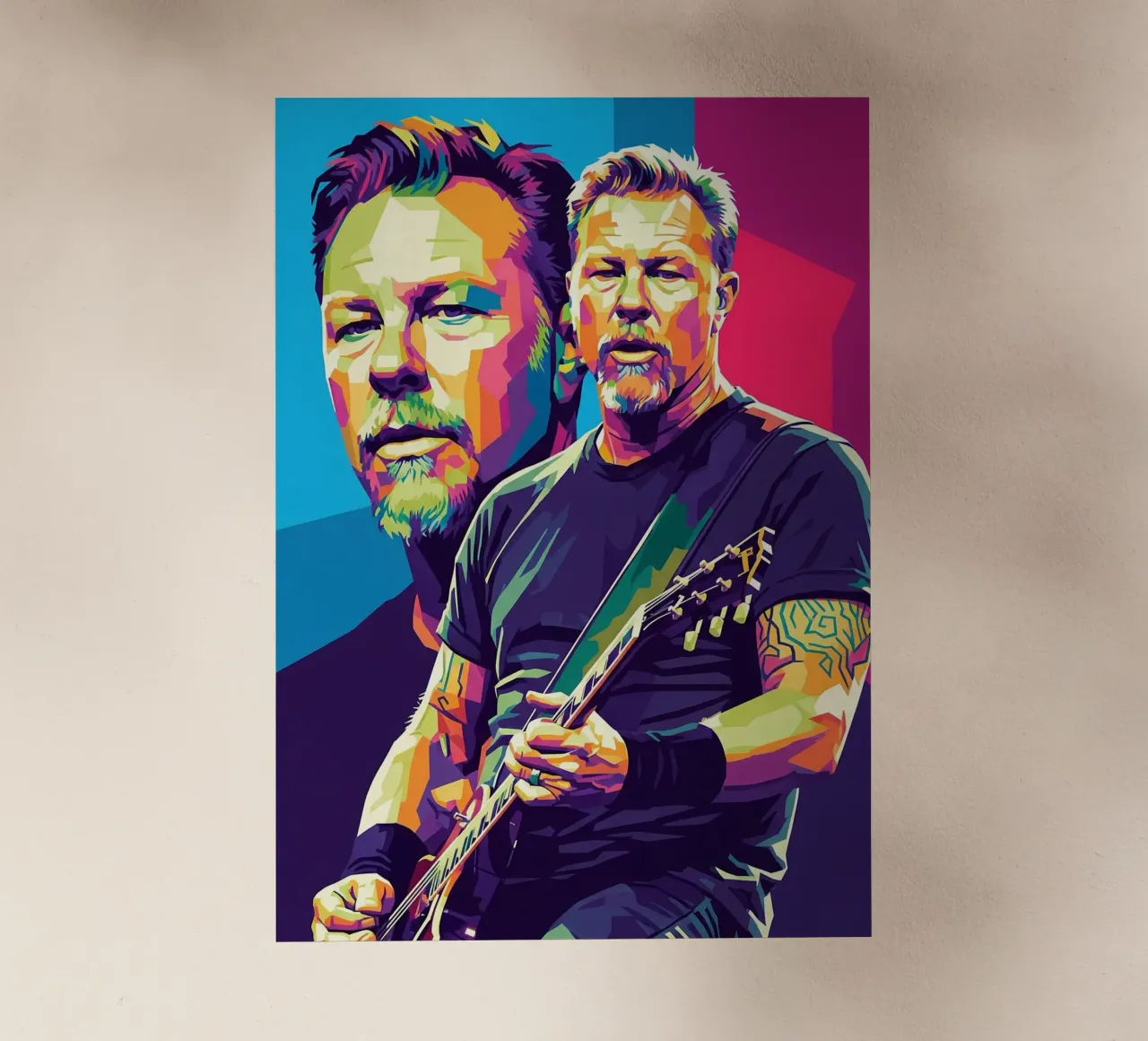 James Hetfield- WPAP art style pellicola backlit da Hantamrata