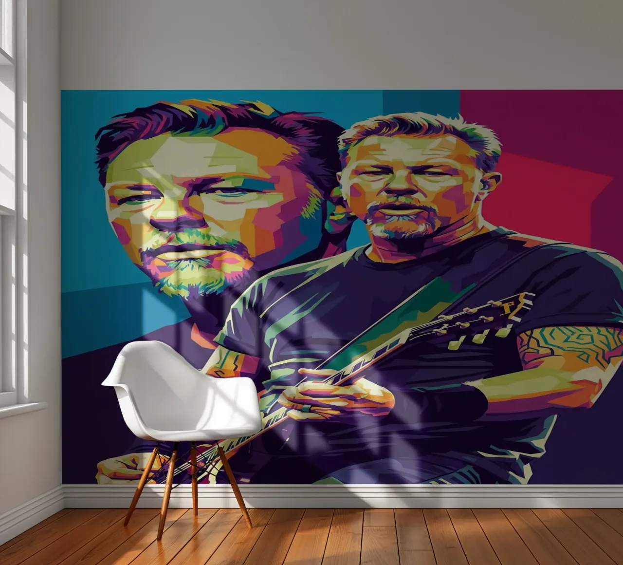 James Hetfield- WPAP art style papel para pared de Hantamrata