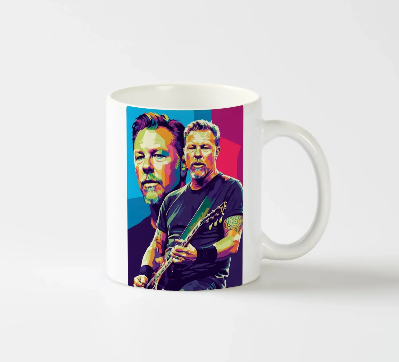 James Hetfield- WPAP art style keramische mok van Hantamrata