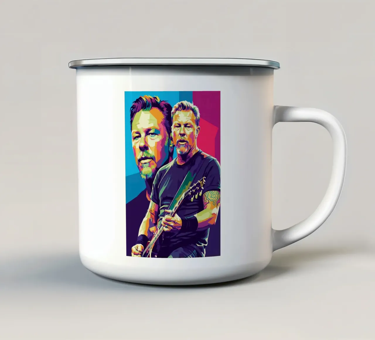 James Hetfield- WPAP art style Emaille Tasse von Hantamrata
