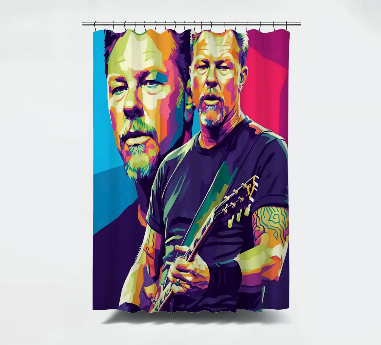 James Hetfield- WPAP art style Duschvorhang von Hantamrata
