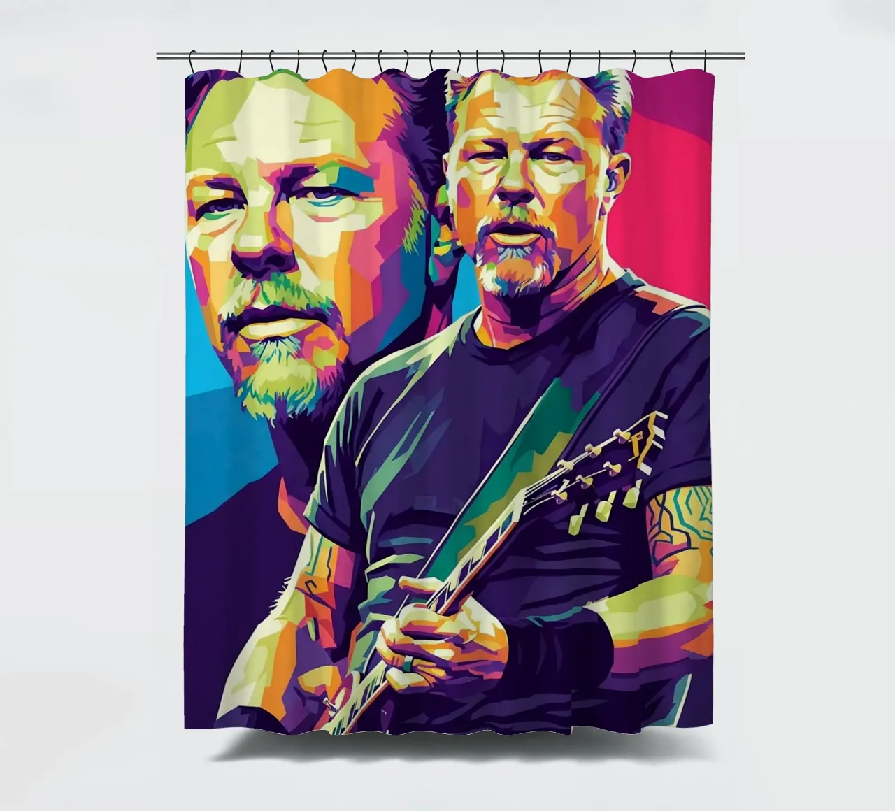 James Hetfield- WPAP art style Duschvorhang von Hantamrata