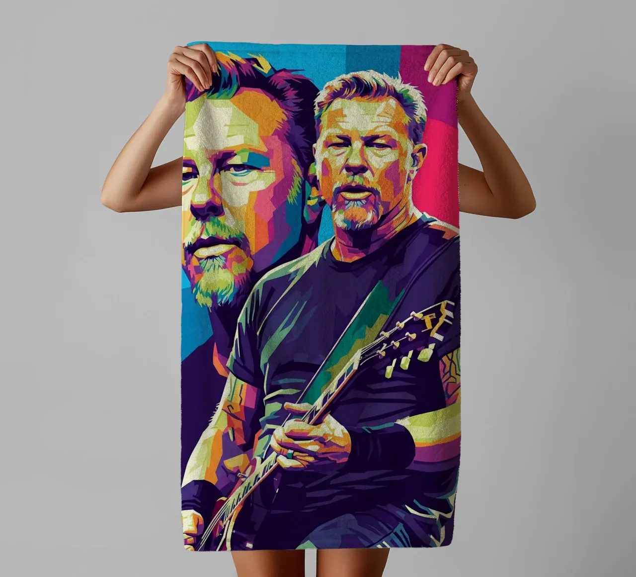 James Hetfield- WPAP art style Handtuch von Hantamrata