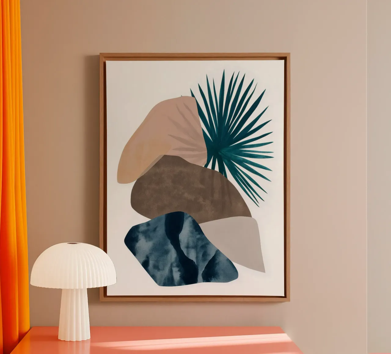 Palm Stack canvas with Floater frame by Seed & Signal