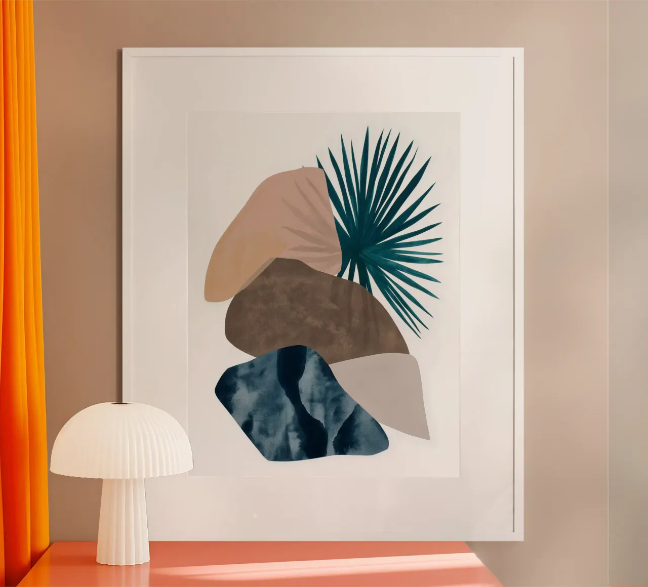 Pila di palme poster con telaio in legno da Seed & Signal