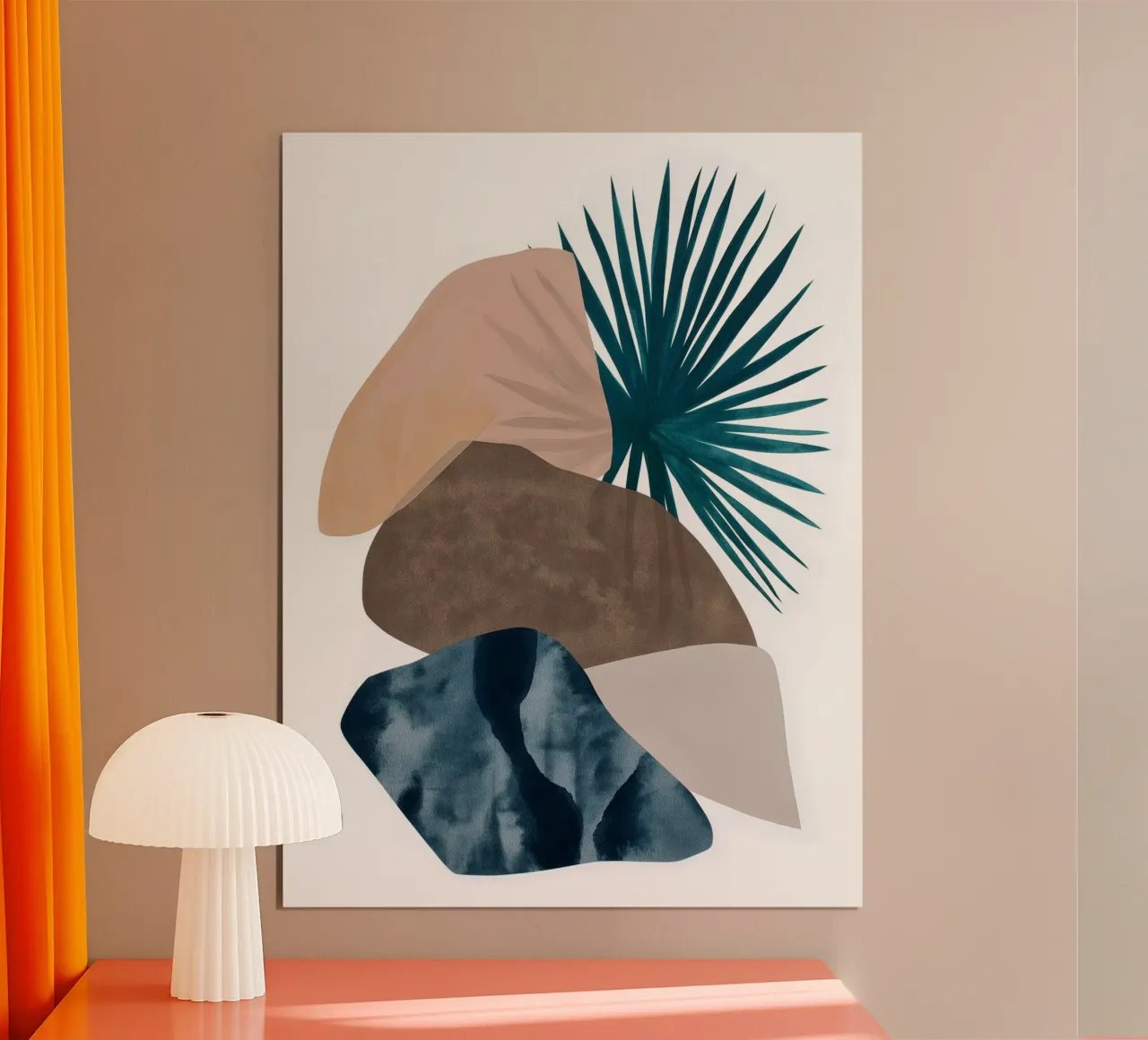 Pila di palme poster con telaio in legno da Seed & Signal