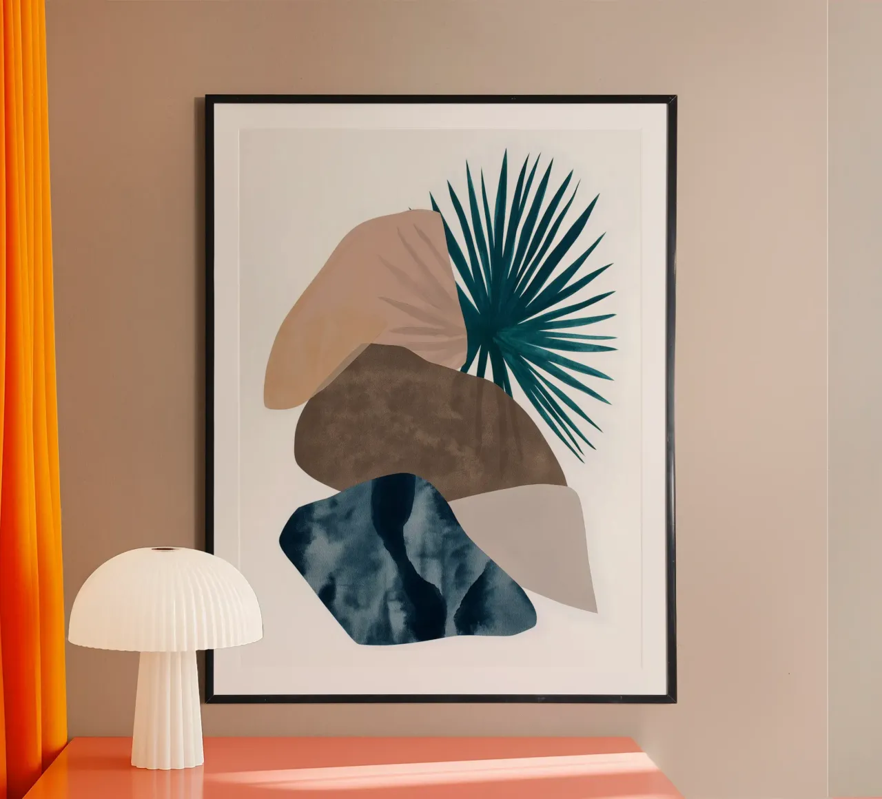 Pila di palme poster con telaio in legno da Seed & Signal