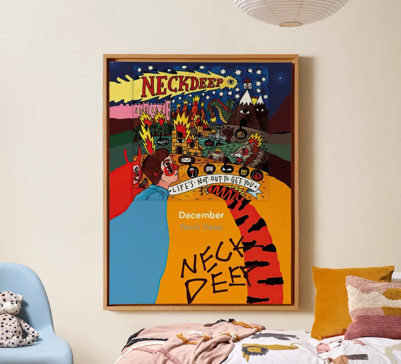 Neck Deep tela con Cornice a cassetta da Musadad Shop