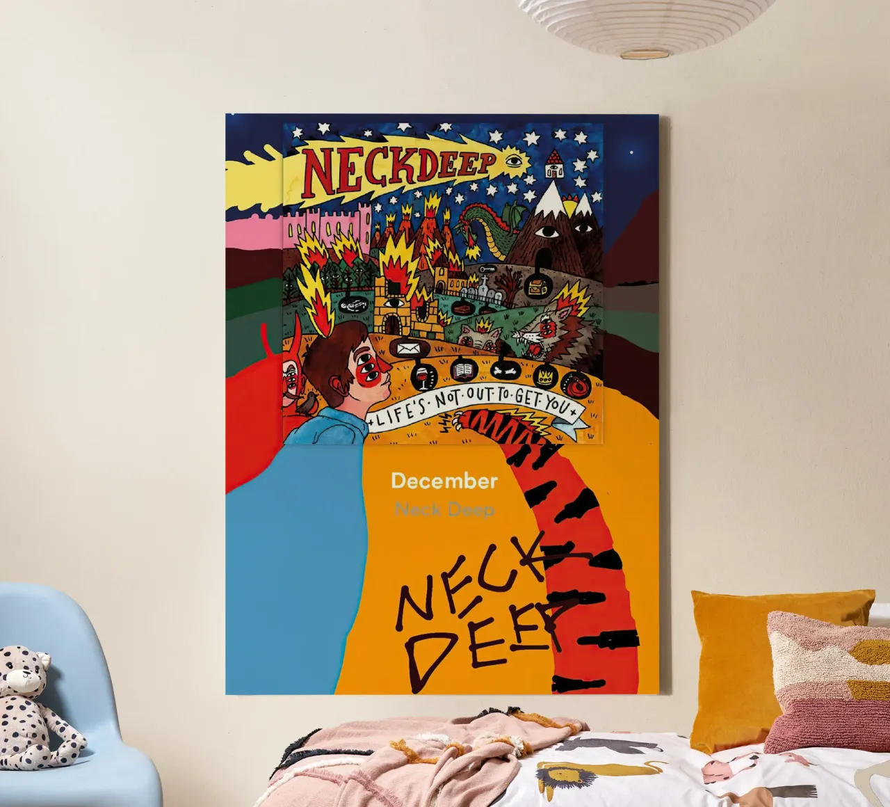 Neck Deep tela con Cornice a cassetta da Musadad Shop