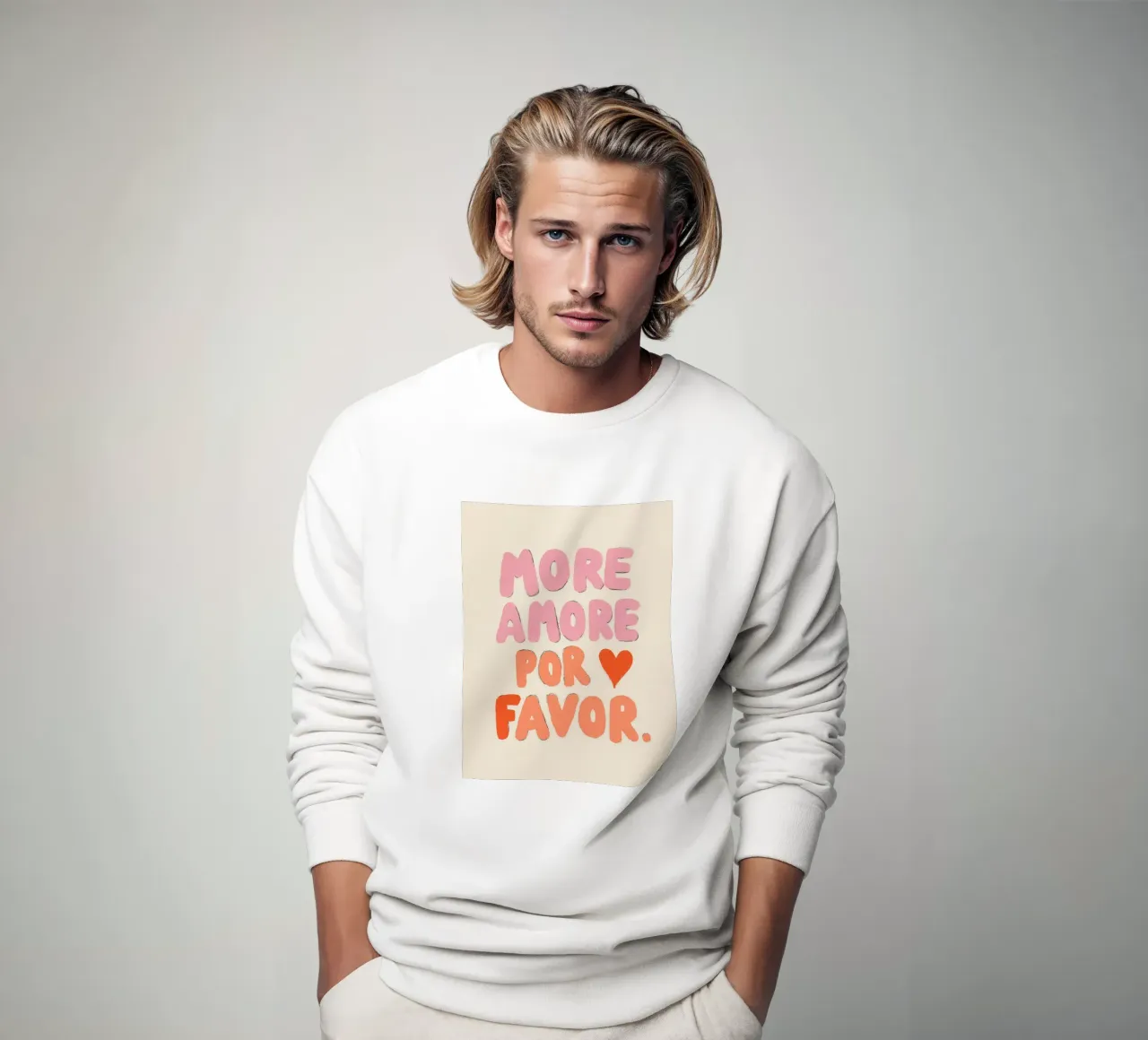 More Amore por Favor, Vibes sudadera de Carinaprint