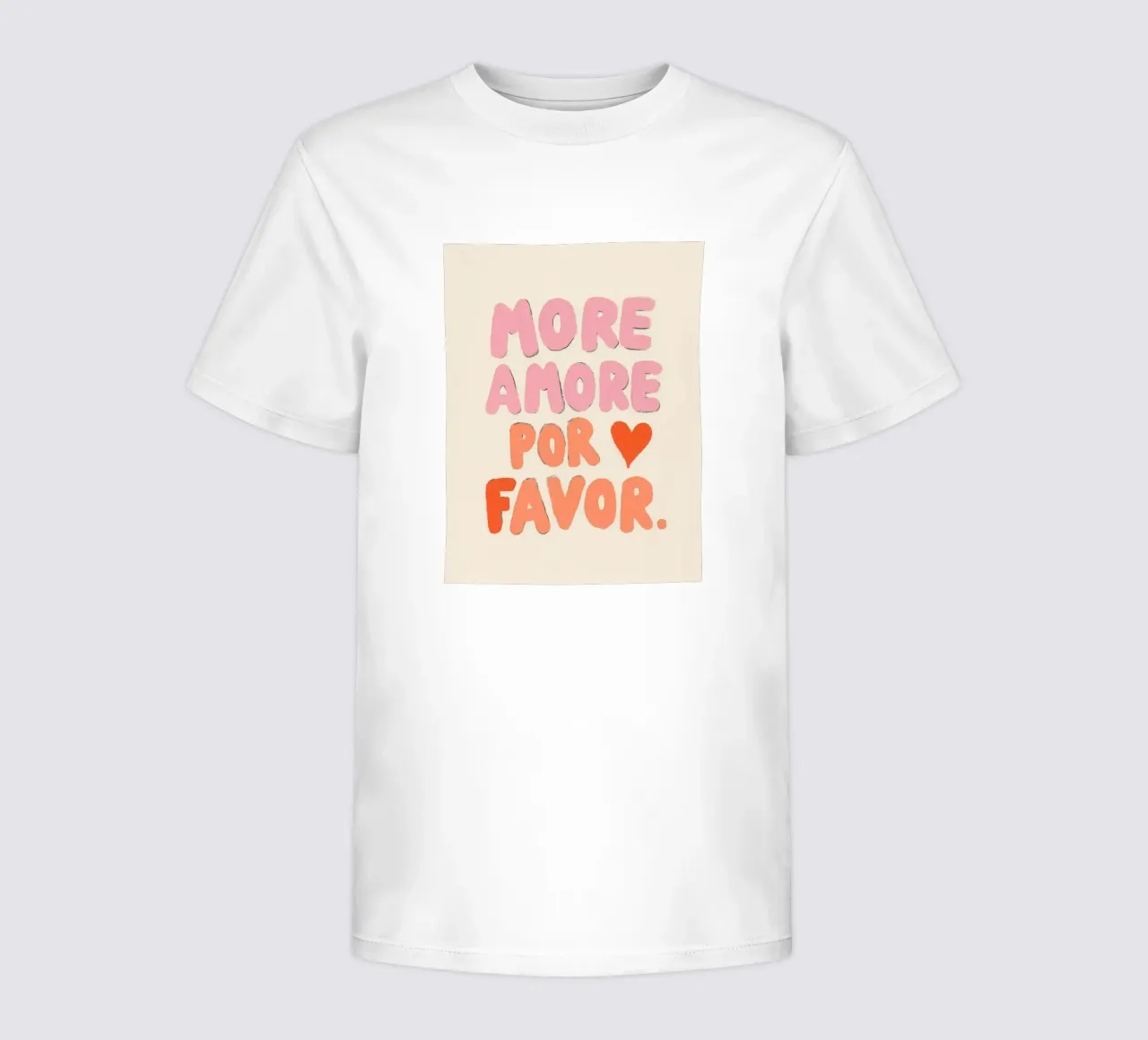 More Amore por Favor, Vibes kids t-shirt by Carinaprint