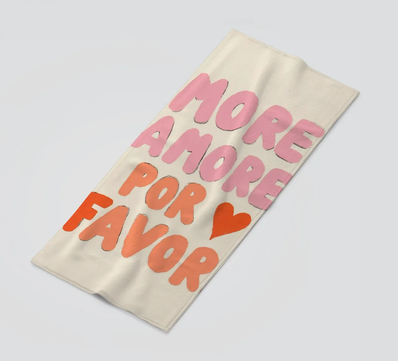 More Amore por Favor, Vibes beach towel by Carinaprint
