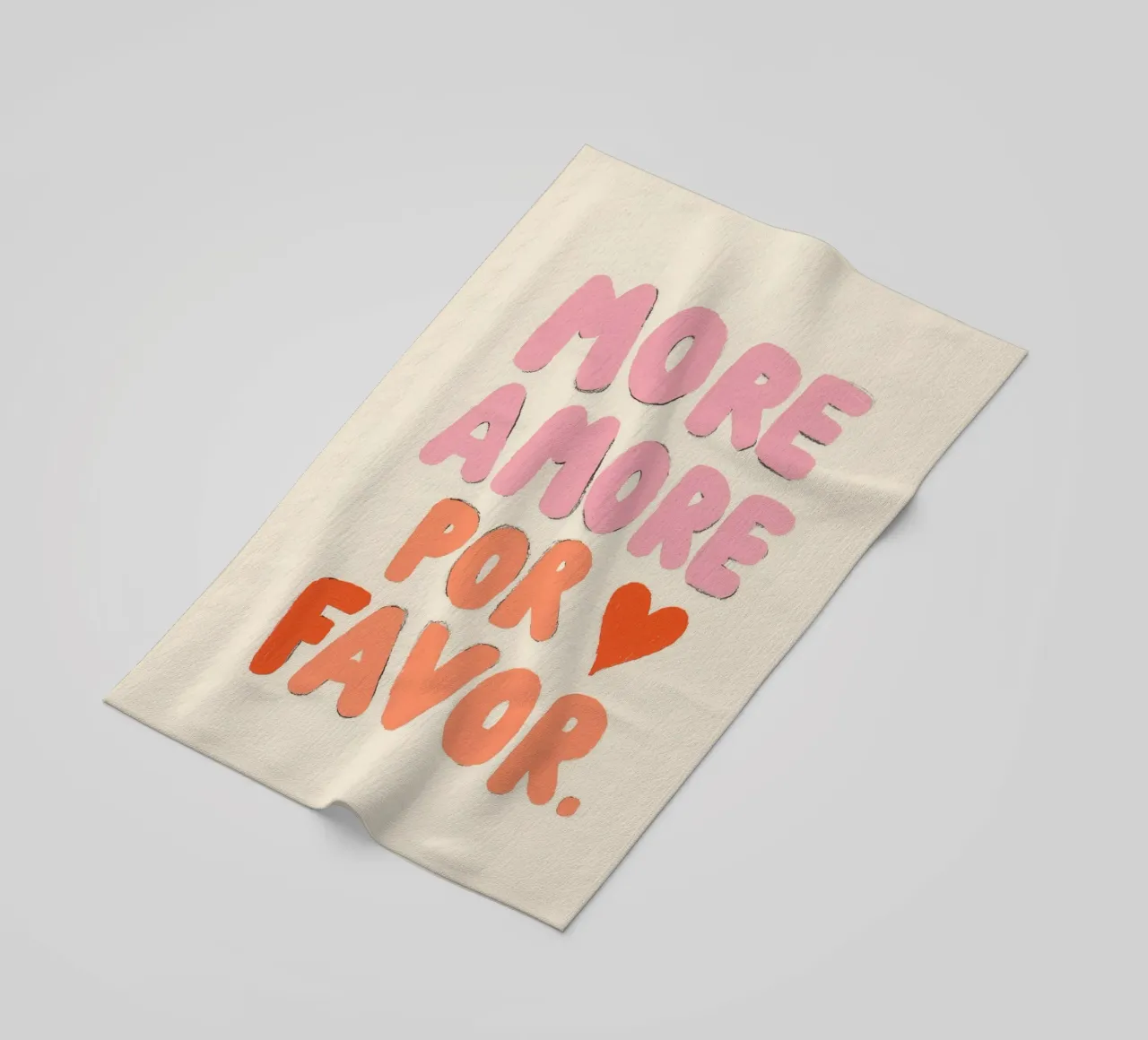 More Amore por Favor, Vibes beach towel by Carinaprint