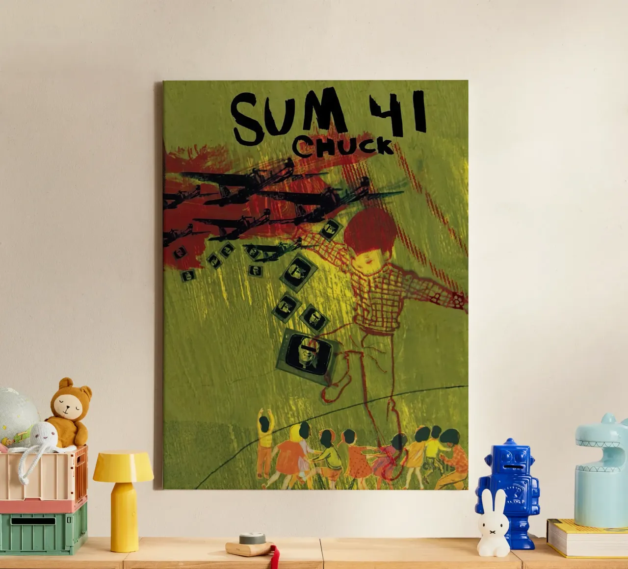 Sum 41 tela con Cornice a cassetta da Musadad Shop