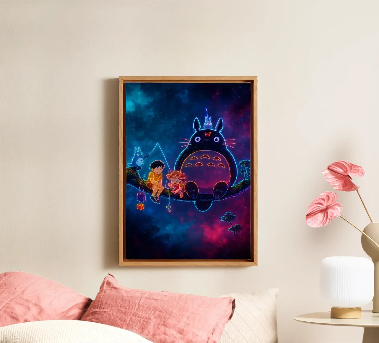 Soul Of my neighbor totoro Totoro canvas met Baklijst van DGSoulheroes