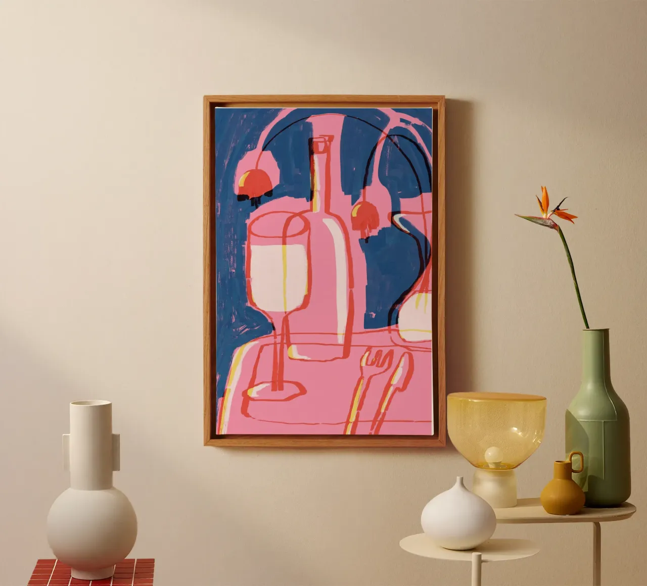 Neon Still Life No 4 tela con Cornice a cassetta da treechild