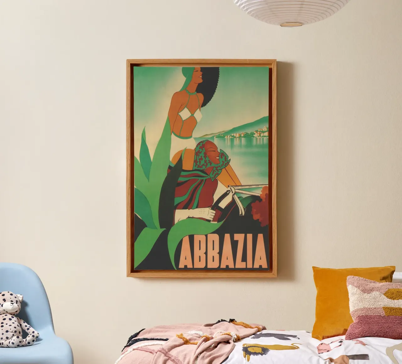 Abdij Vintage Reisposter canvas met Baklijst van Vibrant Vintage Prints