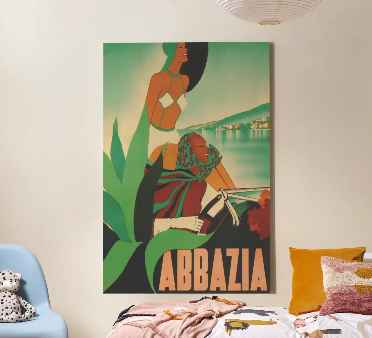 Abdij Vintage Reisposter canvas met Baklijst van Vibrant Vintage Prints