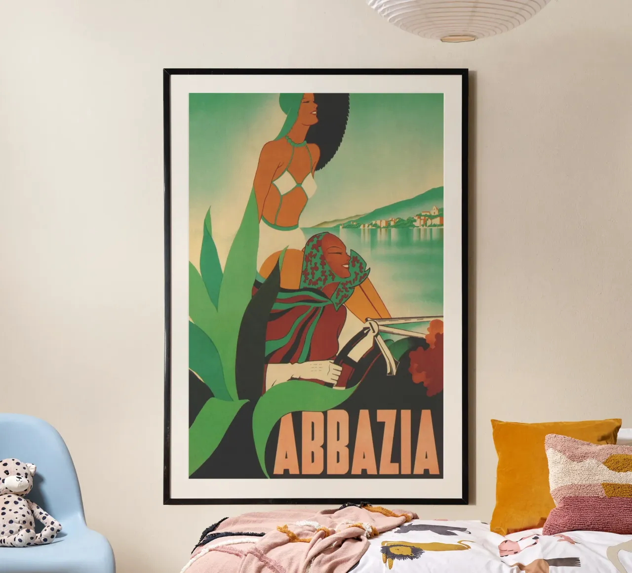 Abbazia Vintage Travel Poster poster con telaio in legno da Vibrant Vintage Prints